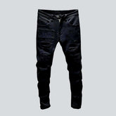 Schwarze Distressed-Jeans für Herren