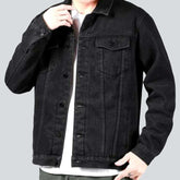 Schwarze isolierte Herren-Jeansjacke