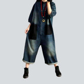 Schwarzer Jeans-Overall mit geräumigen Taschen