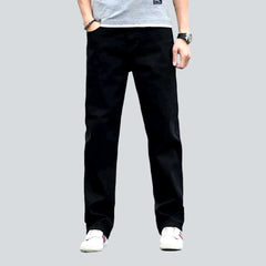 Black straight-fit jeans for men