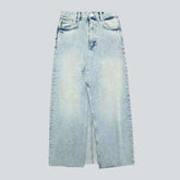 Gebleichter Vintage-Jeansrock mit Schlitz