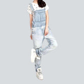 Gebleichte Vintage-Latzhose aus Denim für Damen