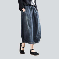 Blue bubble women denim skirt