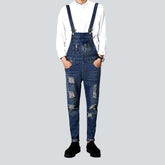 Blauer Distressed-Jeans-Jumpsuit für Herren