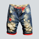 Blaue Vintage-Shorts im Distressed-Look