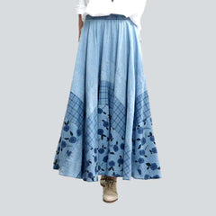 Falda vaquera azul claro bohemia