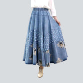 Leichter Maxi-Jeansrock im Bohemian-Stil