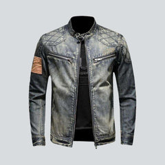 Chaqueta vaquera estilo bomber biker para hombre