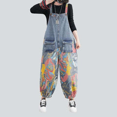 Bright color women denim overall