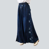 Culottes-Jeans mit Blasenmuster