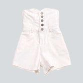 Geknöpfte Korsett-Jeansshorts für Damen