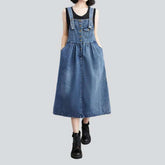 Geknöpftes Jeanskleid mit Hosenträgern