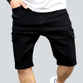 Schwarze Cargo-Jeansshorts für Herren
