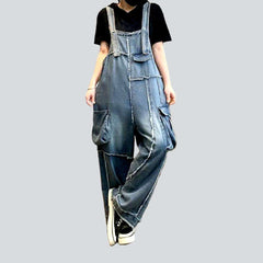 Mono vaquero vintage con bolsillo cargo