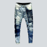 Farbblock-Patchwork-Jeans für Herren