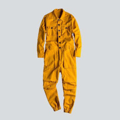 Color denim overall for men