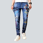 Farbige Stickerei-Jeans für Herren
