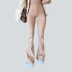 Color flared women jeans