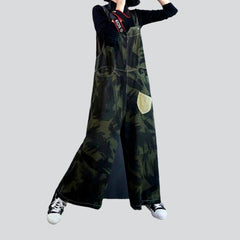 Color jeans jumpsuit for ladies