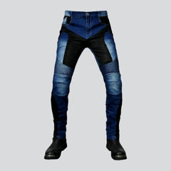 Vaqueros de moto para hombre con protección de color