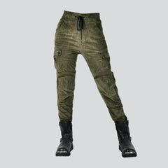 Pantalones vaqueros de moto con protección de color para mujer