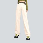 Farbige Damen High-Waist-Jeans