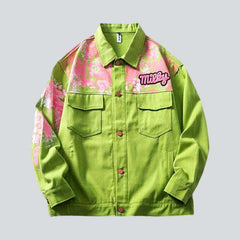 Contrast painted men denim jacket