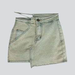 Vintage-Jeansrock mit Cut-out-Bund