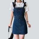 Dunkelblaues Mini-Jeanskleid