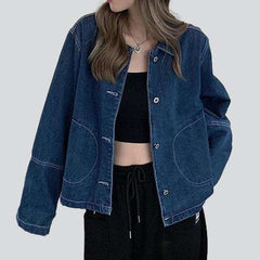 Dark blue women denim blazer