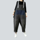 Dunkelgrauer Jeans-Jumpsuit für Damen