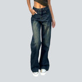 Dunkel verwaschene Vintage Straight Jeans