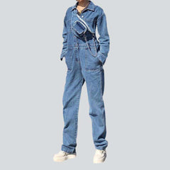 Denim overall with waist bag