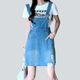Mini-Jeanskleid mit Used-Effekt
