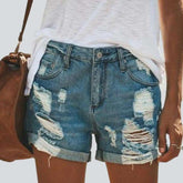 Distressed Jeansshorts für Damen