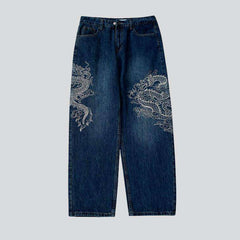 Baggy-Jeans für Herren mit Drachen-Print