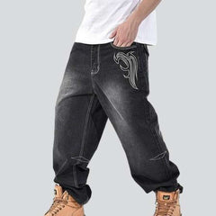 Pantalones vaqueros holgados bordados para hombre