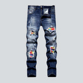 Ausgefallene Patchwork-Jeans für Herren