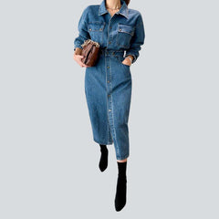 Fashion long denim dress
