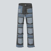 Modische Patchwork-Jeans für Herren