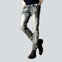 Flap pocket patchwork men jeans