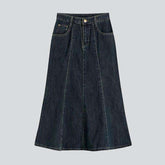 Langer Jeansrock mit Vordernähten