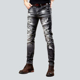 Graue Destroyed-Jeans für Herren