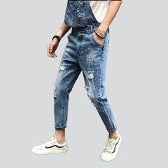 Schmaler Jeans-Jumpsuit im Used-Look für Herren