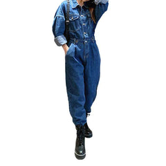 Long sleeve women denim overall
