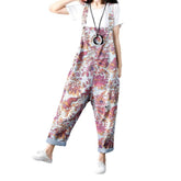 Painted baggy ladies denim jumpsuit