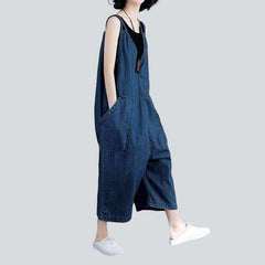 Loose sleeveless women denim overall