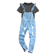 Mono vaquero azul claro roto