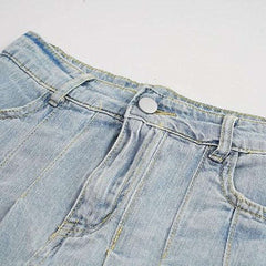 Falda skater de mezclilla desteñida