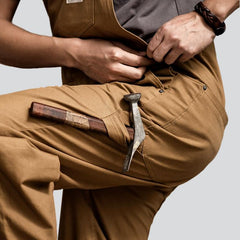 Sandfarbener Jeans-Jumpsuit für Herren